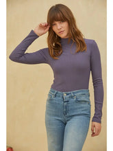 Load image into Gallery viewer, Knit Rib Long Sleeve Mock Neck