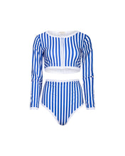 Load image into Gallery viewer, Giulia UPF 50+ Blue High-Waisted Bottom