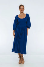 Load image into Gallery viewer, Maiden Linen Dress (up to 3x) in Cobalt

