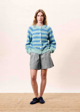 Load image into Gallery viewer, FRNCH Heritage Azure Stripe Cardigan
