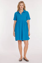 Load image into Gallery viewer, Roll-up Sleeve Cotton Gauze Tiered Back Dress (3 Colours)
