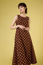 Load image into Gallery viewer, Toffee Polka Dot Midi Dress
